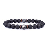 Volcanic Stone Bracelet for Men Lava Wooden 8mm Beads Bracelet Tibetan Buddha Wrist Chain Women Men Jewelry Gift New Bracelets