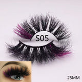 3D Mixed Color Mink Lashes Wholesale Beauty Natural Individual Eyelashes Fluffy Lash Extension mix pink blue dramatic lash