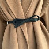 New Thin Knot Belts For Women Soft Pu Leather Belt Black Coffee Straps Wild Long Dress Coat Accessories Lady Waistband