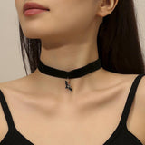Mtcytea Harajuku Style Vintage Choker for Women Double Layers Necklace Temperament Water Drop Pendant Clavicle Chain Girl Jewelry Gift