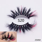 3D Mixed Color Mink Lashes Wholesale Beauty Natural Individual Eyelashes Fluffy Lash Extension mix pink blue dramatic lash