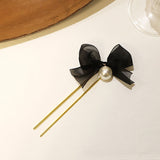 Trendy U Shape Elegant Hair Sticks Women DIY Hairstyle Black Stones Hairpins Crescent Moon Hair Accessories Brand Designs