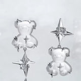 Fashion Cute Bear Earring Women Cross Niche Sweet Cool Senior Sense Niche Personality Earrings Party Gift