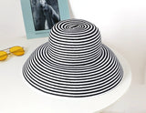 Luna&Dolphin Handmade Women Summer Sun Hat Big Eaves Beach Japanese Hepburn Style Holiday Fold Fisherman Cap Temperament Flat