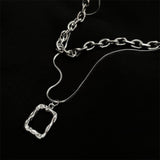 Mtcytea  New Senior Fashion Women Pendant Necklaces Fine Double Link Chain Metal Heart Party Necklace Jewelry Gift