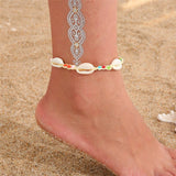 Mtcytea Boho Shell Rope Anklets For Women Crystal Beads Charm Anklet Beach Barefoot Bracelet ankle Leg Chain Foot Jewelry