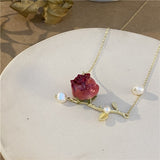 Elegant French Flower Necklaces for Women Clavicle Chain Necklace Pendant Jewelry