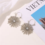 Gothic U-shaped Horseshoe Stud Earrings for Women Hip Hop Personality Spider Web Earrings Ins Fashion Jewelry Accesorios Mujer