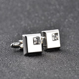 Crystal Cufflinks for Men in Square Shape Rhinestone Cuff Button Silver Plated Luxury French Cufflinks For Men Wedding&Business