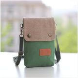 New Girls Canvas Messenger Bag Women Small Mobile Phone Bag Simple Casual Female Shoulder Bag