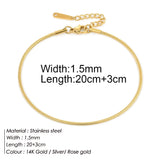 Stainless Steel Delicate Anklet for Women Gold Color Chain Anklet Bracelets on The Leg Do Not Fade Anklet Jewelry Women