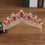 Gorgeous Crystal AB Bridal Jewelry Sets Fashion Tiaras Earrings Necklaces Set for Women Wedding Dress Crown Jewelry Set