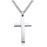 Fashion Men's Necklace Rectangle Pendant Necklace Fashion Simple Cross Chain Lover Gift Free Shipping