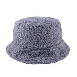 Winter Unisex Furry Bucket Hat Solid Colors Women Men Faux Fur Bucket Hats Autumn Lamb Wool Outdoor Warm Panama Flat Cap