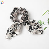 Leopard Bowknot Elastic Hair Band Women Solid Color Scrunchie Girls Hair Tie Ponytail Holder Headband Hair Rope Hair Accessories