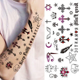 Mtcytea DIY Letters Words Temporary Tattoo For Kids Women Small Clover Graphics Fake Tattoo Clavicle Body Waist Finger Waterproof Tatoos