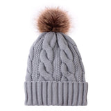 Warm Plush New Unisex Knitted Beanie Winter Warm Hat Cap Warm Down Thickened Wool Ball Ladies Autumn Winter Knitting Warm Cap