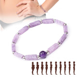 Natural Amethyst Body-purify Slimming Bracelet Stone Energy Bracelets for Women Weight Loss Bracelet Fatigue Relief Healing Yoga