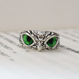 Charming Fashion Owl Ring Design Owl Ring Multicolor Eyes Silver Color Men Women Engagement Wedding Rings Jewelry Gift Resizable