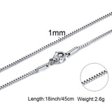 1 TO 3MM THICK STAINLESS STEEL BOX CHAIN NECKLACE FOR MEN JEWELRY LINK CHOKER WITHI 18 TO 24 INCH