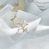 New Vintage Japan Korean Hoop Earrings For Women Handmade Sweet Simulated Pearl Circle Jewelry Pendientes Gifts