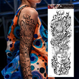 Large Arm Sleeve Tattoo Tiger Skull Owl Waterproof Temporary Tatto Sticker Fox Lion Body Art Full Fake Tatoo Women Men