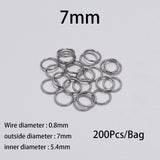 50-200pcs/Lot 3-10mm Stainless Steel Gold Open Jump Rings Split Rings Connector for Jewelry Making Accessories Findings Supplies