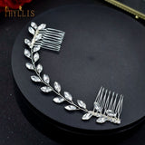 A33 Pearl Wedding Comb Head Jewelry Bride Hair Clips Floral Headpiece Crystal Women Tiaras Rhinestone Bridal Hair Accessories