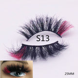 3D Mixed Color Mink Lashes Wholesale Beauty Natural Individual Eyelashes Fluffy Lash Extension mix pink blue dramatic lash