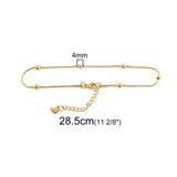 Mtcytea Stainless Steel Anklet For Women Gold Color Round Chain Anklet Leg Bracelets on the leg Jewelry Women Accessories, 1 Piece