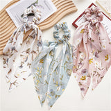 New Fashion Print Bow Scrunchies Hair Ribbon For Women Elastic Hair Band Girls Horsetail Hair Ties Hair Accessories