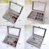 Fashion Portable Velvet Jewelry Ring Jewelry Display Organizer Box Tray Holder Earring Jewelry Storage Case Showcase