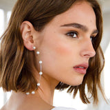 Mtcytea New Style 1 Pair Delicate Round Simulated Pearls Eardrop Bridal Bride Noiva Wedding Party Women Girl Hoop Earrings