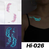 Blue Luminous Tattoo Sticker Luminous Waterproof Sexy Temporary Tattoo Chest Fake Tattoo