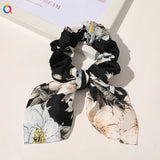 Leopard Bowknot Elastic Hair Band Women Solid Color Scrunchie Girls Hair Tie Ponytail Holder Headband Hair Rope Hair Accessories