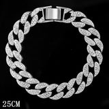 Flatfoosie Hip Hop Iced Out Chunky Cuban Chain Anklets For Women Luxury Rhinestone Link Ankle Bracelet Beach Barefoot Jewelry