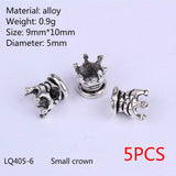 Mtcytea 5 Pcs Retro Silver Metal Hair Braid Dread Dreadlock Beard Beads Rings Tube Appro 6mm Inner Hole Jewelry 40 Style