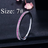 CWWZircons Stack Skinny Micro Pave CZ Fashion Women Engagement Wedding Bridal Party Cubic Zirconia Rings Sets Jewelry Gift R127