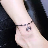 Mtcytea Ankle Feather Anklet Sexy Tattoo Stickers Waterproof Green Leaf Watercolor Tattoo Art Fake Temporary Tattoos Clavicle Shoulder