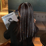 Flashing Rhinestone Chain Hairpin Wedding Hair Headdress Tassel Hairpin High Sense Temperament Hair Accessories
