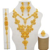 Jewelry Sets Gold Necklace & Earring Set For Women African France Wedding Party 24K Jewelery Ethiopia Bridal Gifts