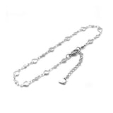 304 Stainless Steel Anklet Silver Color Heart  For Women  Fashion Summer Beach Foot Jewelry21.8cm(8 5/8") long, 1 Piece