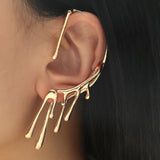 1PC  Trendy Golden Clip Earrings Irregular Ear Cuff Gothic Hanging Clip Earrings for Women Minimalist No Piercing