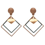 Mtcytea Fashion Earrings For Women Metal Single Drop Dangle Earrings Vintage Statement Round Geometric Earring Fashion Jewelry