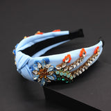 Fabric Rhinestone Tassel Sunflower Flower Exquisite Hair Accessories New European Fashion Hair Accessories 724