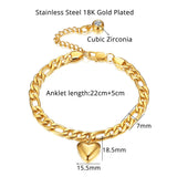 Anklet For Women Gold Color Stainless Steel Cuban Link Ankle Bracelets Summer Fashion Leg Chain Beach Foot Jewelry Ancklets