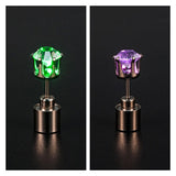 1/2Pcs Light Up LED Bling Ear Stud Earrings Korean of Flash Zircon Ear Earrings Accessories for Party Women Christmas Earrings