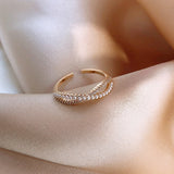 South Korean New Cross Bow Pearl Ring Female Fashion Temperament Personality Adjustable Opening Forefinger Ring