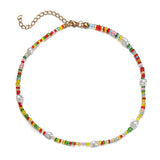 Bohemian Colorful Seed Bead Shell Choker Necklace Statement Short Collar Clavicle Chain Necklace for Women Female Boho Jewelry