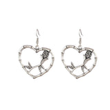 Lost Lady New Fashion Heart-Shaped Rose Flower Ladies Earrings With Alloy Earrings Jewelry Wholesale Direct Sales